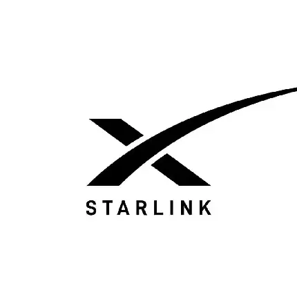 تصویر با نماد استارلینک Starlink در بکگراند سفید