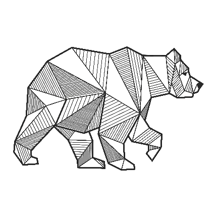 تصویر پی ان جی سیاه و سفید جالب خرس بدون زمینه و بک گراند