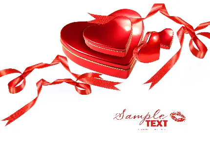 دانلود عکس استوک جعبه قلبی قرمز مخصوص کادو ولنتاین 