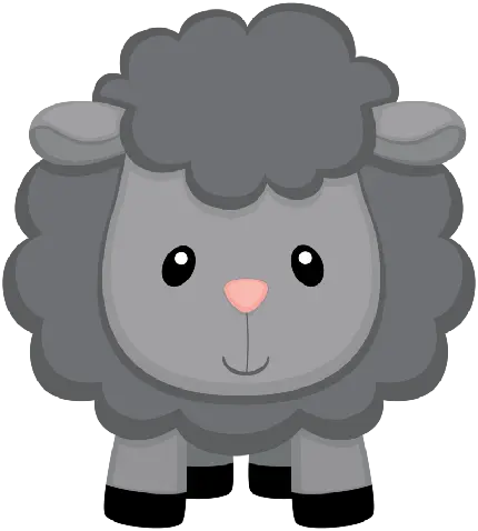 نقاشی و ترسیم گوسفند کوچولو خاکستری کیوت پشمالو
