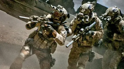 عکس سربازان ارتش در یک سکانس فیلم اکشن و نظامی