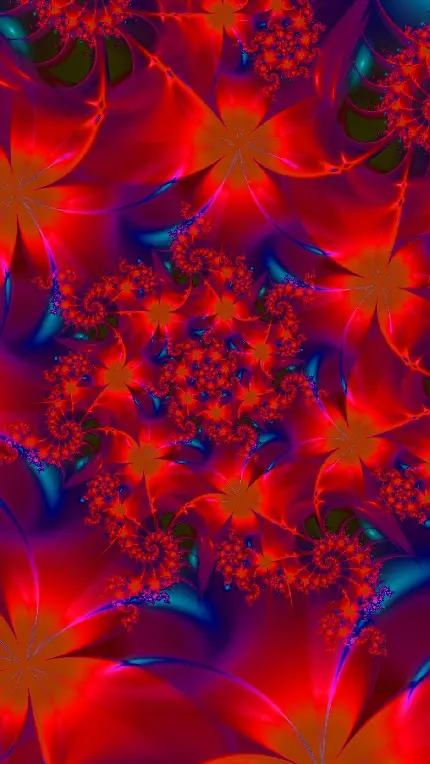 جدیدترین تصویر زمینه قرمز گل فراکتال برای گوشی آیفون