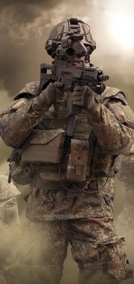 پس زمینه برای صفحه قفل گوشی با طرح سرباز نظامی