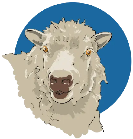 عکس نقاشی گوسفند با چشمان زرد ترسناک و کیفیت بالا