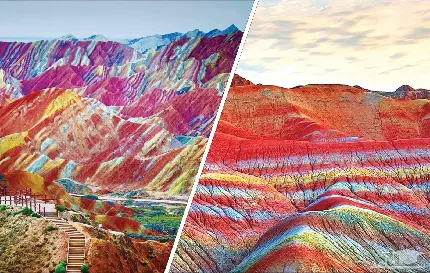 تصویری از رنگین کمانی از جنس کوه در زنجان ایران زمین 1403