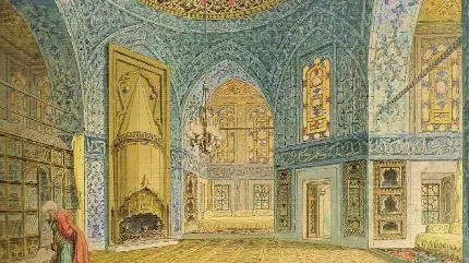 تابلو نقاشی عمارت قدیمی ساخته شده به سبک اسلامی 