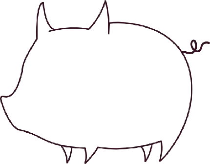 عکس PNG نقاشی کودکانه خوک برای کشیدن و رنگ کردن