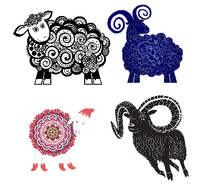 دانلود عکس کارتونی قوچ و گوسفند شاخ دار با پسوند PNG