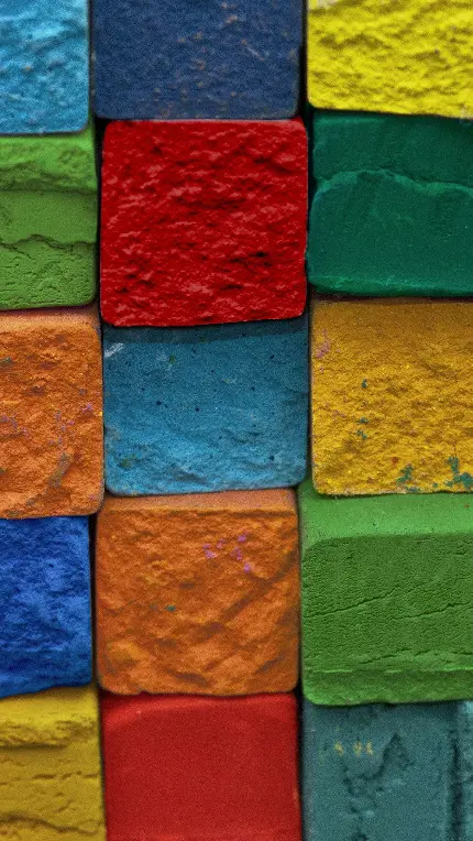 دانلود والپیپر بلوک های سنگی با رنگ های شاد برای گوشی