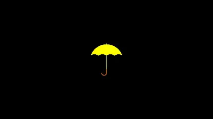 دانلود تصویر جذاب چتر زرد تنها با پس زمینه مشکی ساده