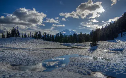 قشنگ ترین عکس جهان از منظره برفی برای پروفایل زمستانی