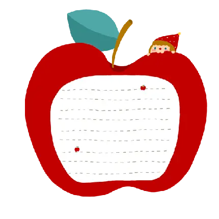 دانلود تصویر سیب کارتونی png با فضای کافی برای نوشتن متن