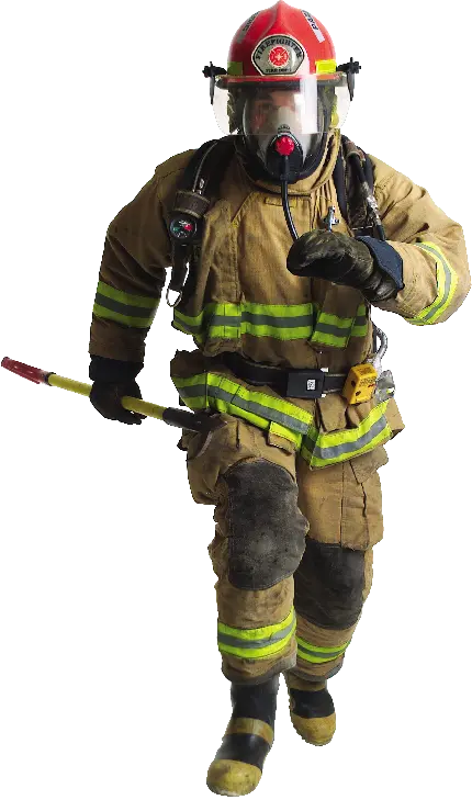 تصویر ترانسپرنت و دوربری شده مرد آتش نشان با کیفیت بالا و png