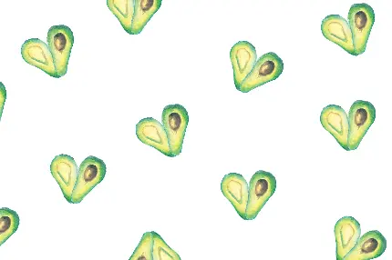 عکس قلب های سبز ساخته شده با میوه آووکادو کارتونی