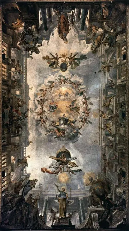 بک گراند نقاشی یونانی دکوراسیون سقف آلبرتی مخصوص گوشی آیفون