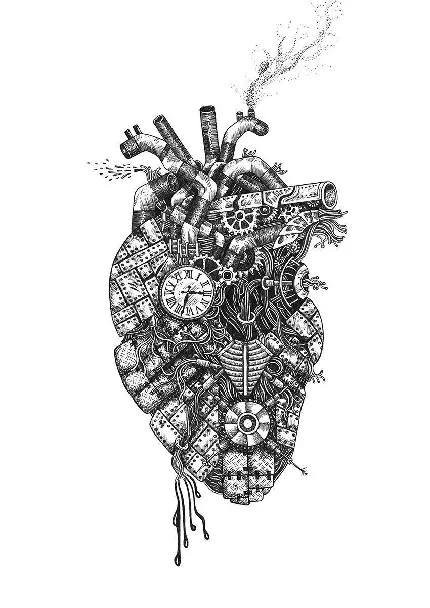 عکس استوک سیاه و سفید قلب رباتی برای پروفایل دخترونه و پسرونه 
