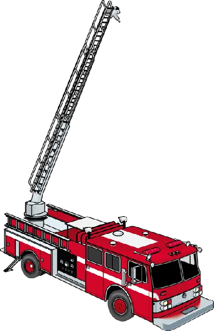 عکس تماشایی ماشین آتش نشانی بزرگ و مدرن با فرمت پی ان جی