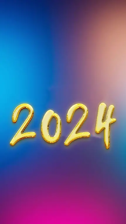 دانلود رایگان عکس رنگارنگ گرافیکی عدد 2024 مناسب تبریک سال جدید میلادی 