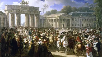 تصویر نقاشی یونانی ورود ناپلئون اول به برلین در 27 اکتبر 1806