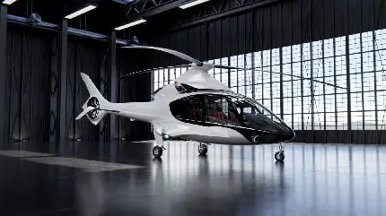 بک گراند هلیکوپتر خصوصی سفید و تمیز نو 