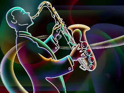 پردانلود ترین عکس زمینه از موسیقی جاز با خطوط نورانی و درخشان