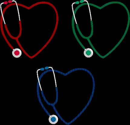 زیباترین تصویر دور بریده شده لوگوهای رنگارنگ گوشی پزشکی 
