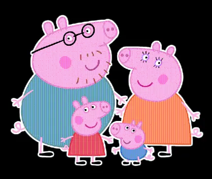 عکس خانوادگی خوک کارتونی با کیفیت بالا و در فرمت PNG