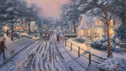زیباترین عکس تابلو نقاشی با موضوع جذاب زمستان 