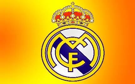 عکس ساده نماد رئال مادرید با زمینه دو رنگ نارنجی و زرد 