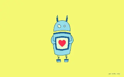 عکس کارتونی ربات با قلب قرمز