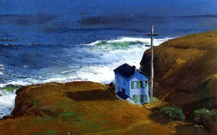 دانلود رایگان عکس نقاشی قدیمی خانه ساحلی جورج بلوز