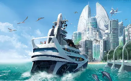 دانلود تصویر زمینه بازی کامپیوتری کشتی دریایی با کیفیت HD 