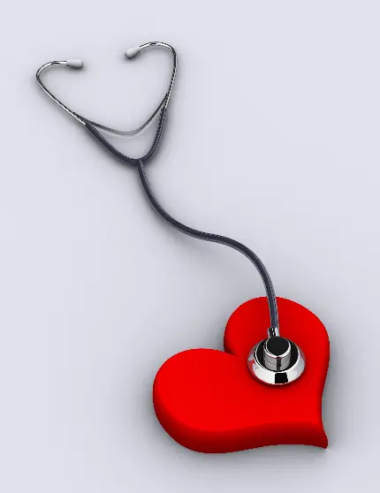 عکس گوشی پزشکی و قلب با طرح فانتزی و کیوت