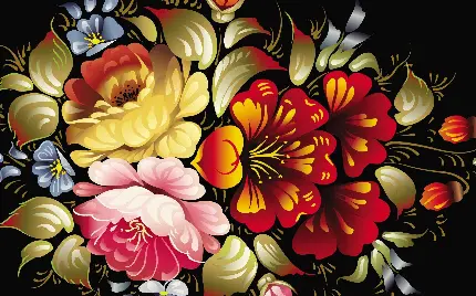 تصویر زمینه نقاشی دیجیتالی و انتزاعی گل های زیبا مخصوص لپ تاپ