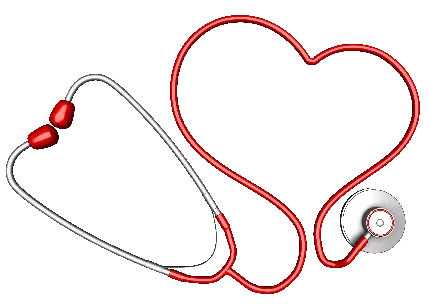 دانلود PNG گوشی پزشکی قرمز به شکل قلب بدون زمینه