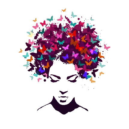 عکس دختر گرافیکی با موهای پروانه ای مخصوص پروفایل