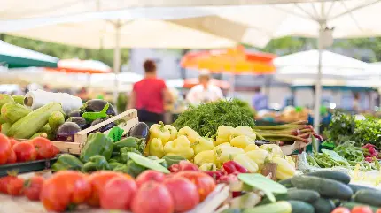 عکس مغازه میوه و تره بار و بازار کشاورزی میوه ها و سبزیجات