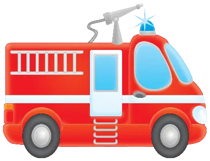 تصویر ساده کارتونی دور بریده شده ماشین آتش نشانی کوچک