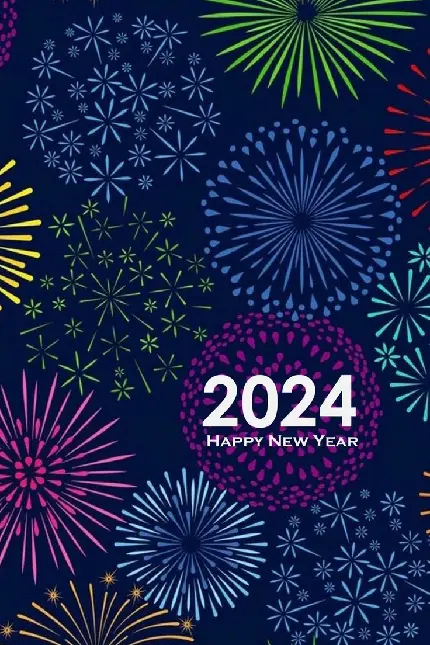 دانلود عکس گرافیکی طرح آتش بازی مناسب تبریک سال نو میلادی 2024 