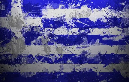 عکس نقاشی پرچم یونان با کیفیت بالا برای تصویر زمینه کامپیوتر