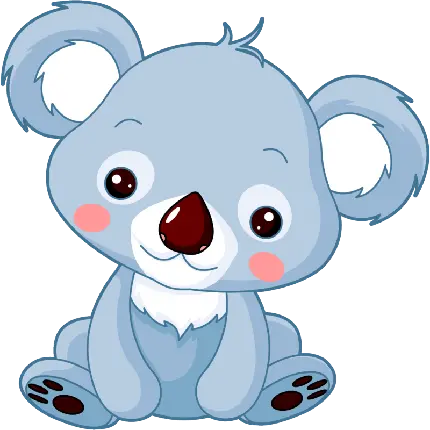 فایل png کاراکتر کوالا انیمیشنی بانمک با لپ های گل انداخته Koala