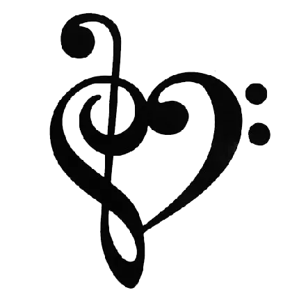 عکس تاتو مینیمال png هنری و ترکیبی قلب و نت موسیقی