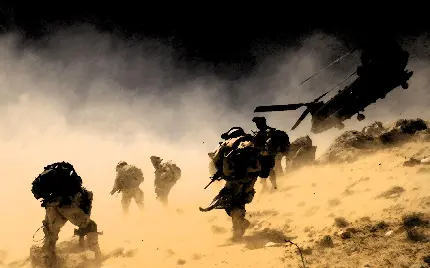عکس جنگ و درگیر میان سربازان مجهز نظامی