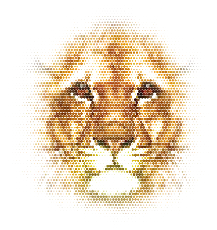 عکس لونه زنبوری طرح چهره شیر در فرمت png با کیفیت بالا