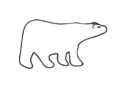 تصویر نقاشی از خرس با طراحی ساده به صورت فایل PNG