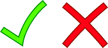 عکس ساده تیک سبز و ضربدر قرمز با فرمت PNG پی ان جی 