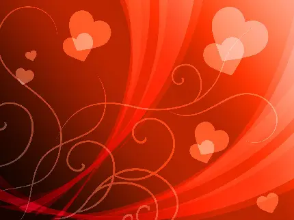 عکس رمانتیک قلب های دوتایی با پس زمینه قرمز