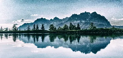 دانلود عکس دریاچه پر آب در کوهستان مرتفع و زیبا 