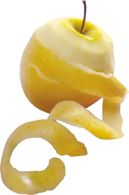 تصویر جدید سیب پوست کنده شده زرد رنگ با فرمت PNG بدون زمینه