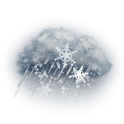 تصویر نقاشی خلاقانه دانه های برف درحال ریزش از ابر برفی با فرمت PNG